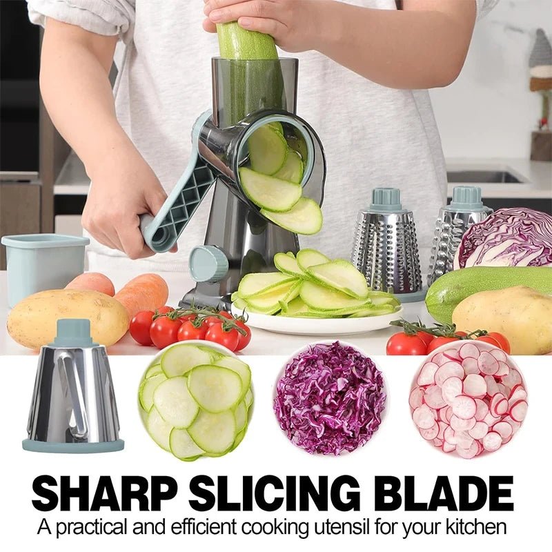 Versatile Manual Rotary Vegetable Slicer - NestifyVersatile Manual Rotary Vegetable Slicer